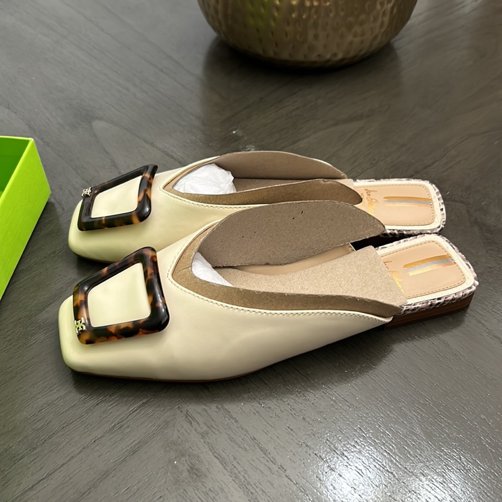 Womens Sam Edelman Mules | Lavina Buckle Mule Modern Ivory Leather - Picture 12 of 14